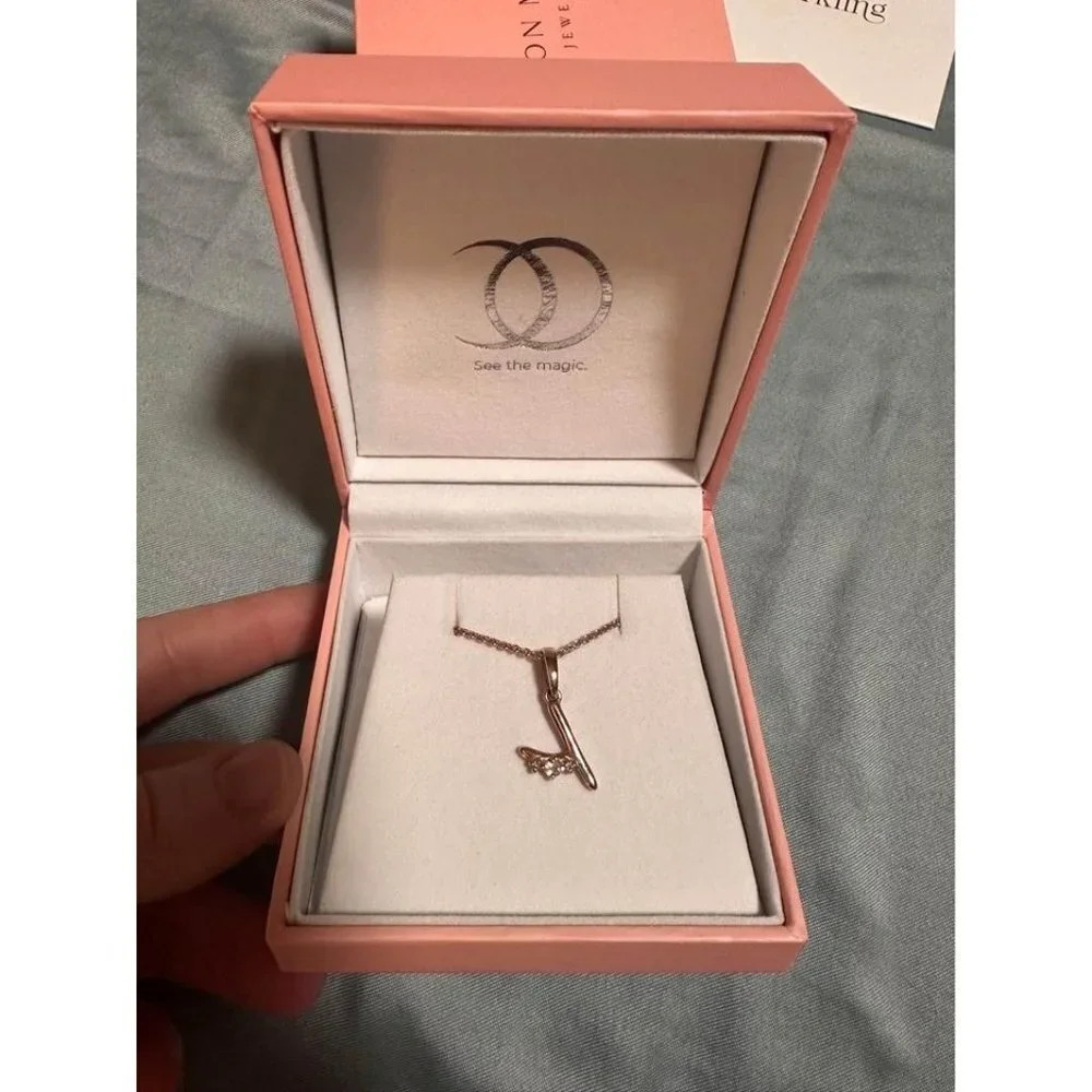 Moon Magic  Moonstone Necklace - Lucky Letter Y  in Rose Gold - Picture 6 of 10